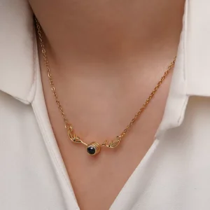 گردنبند زنانه استیل دوستت دارم به صد زبان دنیا