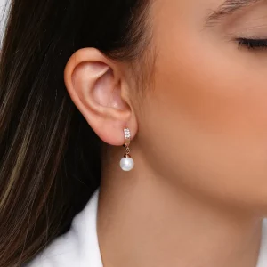 گوشواره حلقه نگین مروارید