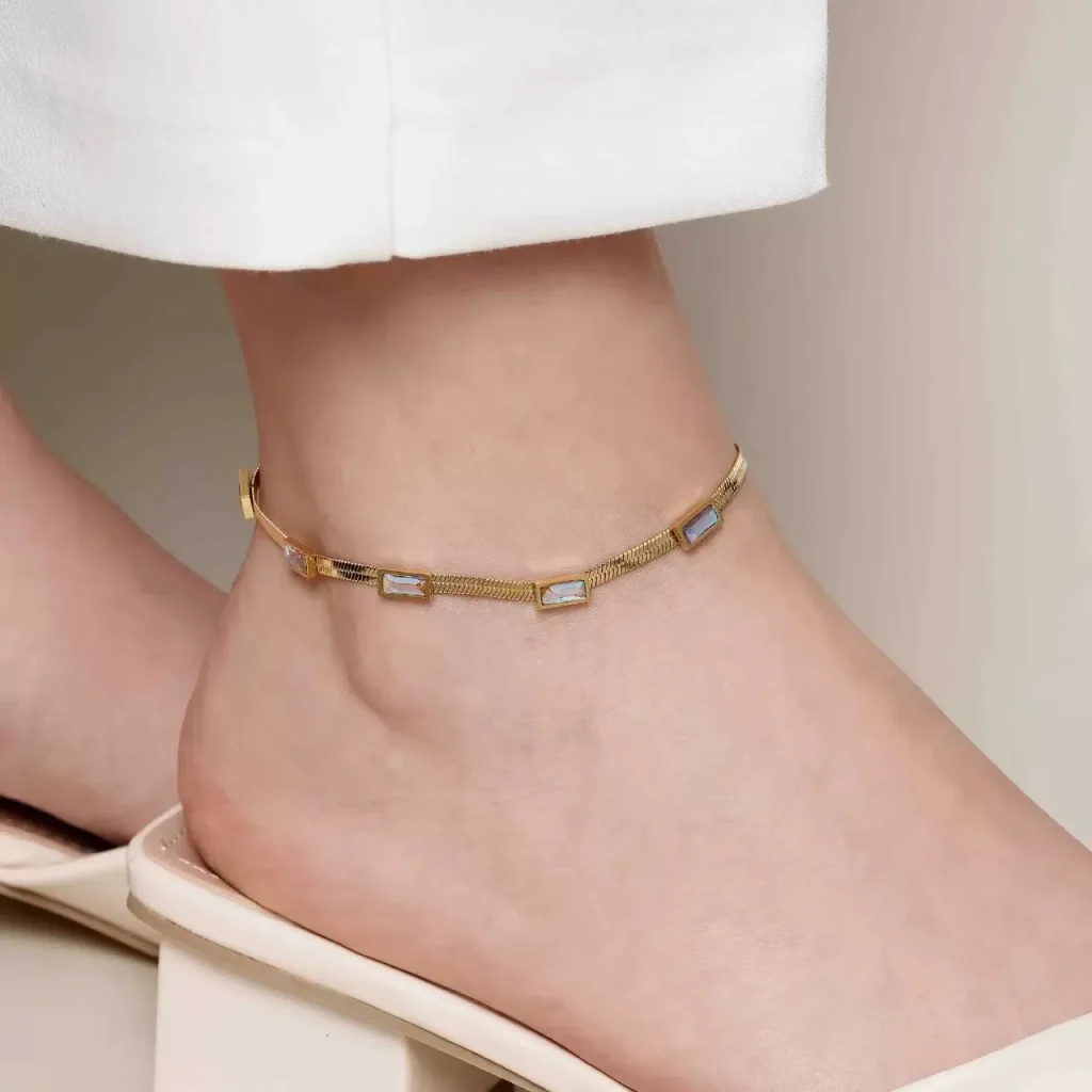 پابند استیل 316 نگین دار