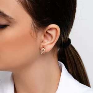 گوشواره حلقه نگین دار