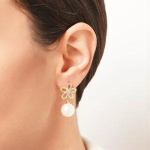 گوشواره گل و مروارید