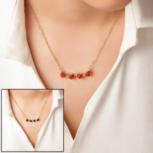 گردنبند استیل قلب مگنتی دو رو