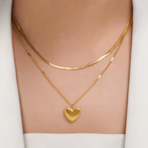 گردنبند استیل دولاین قلب