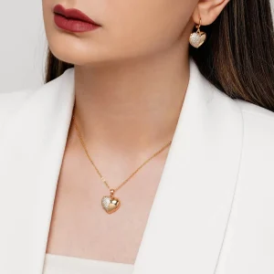 نیم ست قلب نگین دار YSX