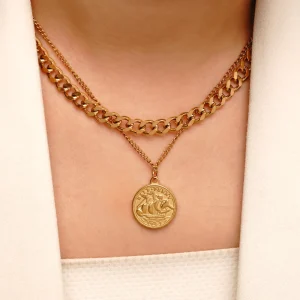 گردنبند استیل دولاین سکه