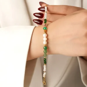 دستبند استیل مهره سنگ